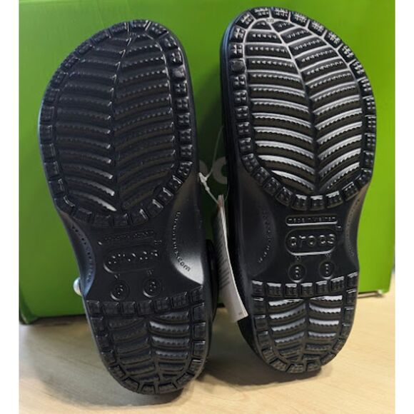 CROCS Classic Black Shimmer Picture Frame Clogs Women's Size 8 NWT - Picture 10 of 12